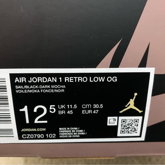 Brand New Jordan 1 Low Mocha Size 12.5 Style #CZ0790-102 - Picture 12 of 12